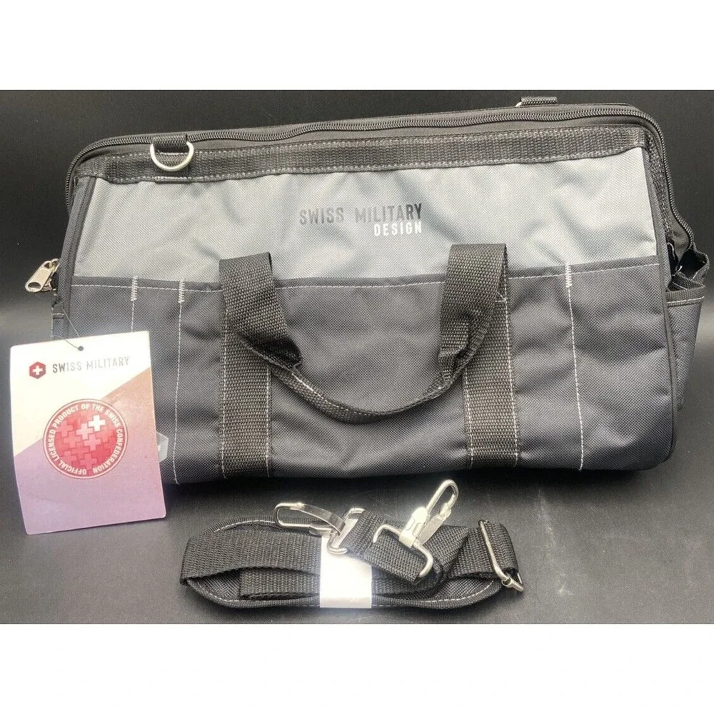 Swiss Military Multi Pocket Tool Satchel Large Black 16